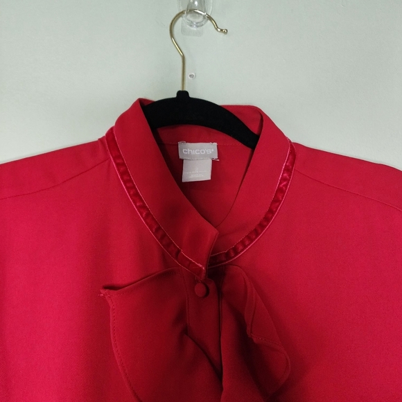 Chicos blouse size 2 red career wear - Picture 6 of 8